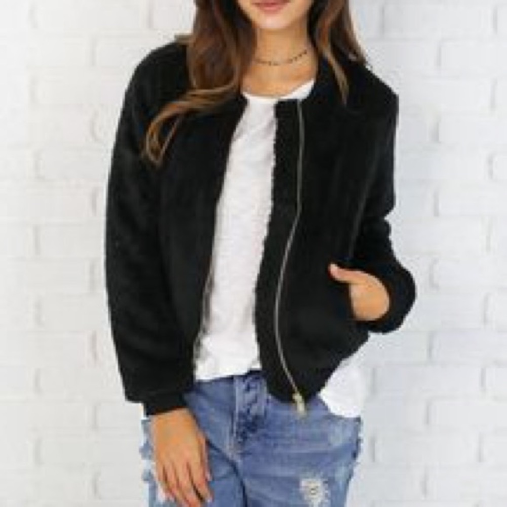 Gap Sherpa Bomber Jacket Black